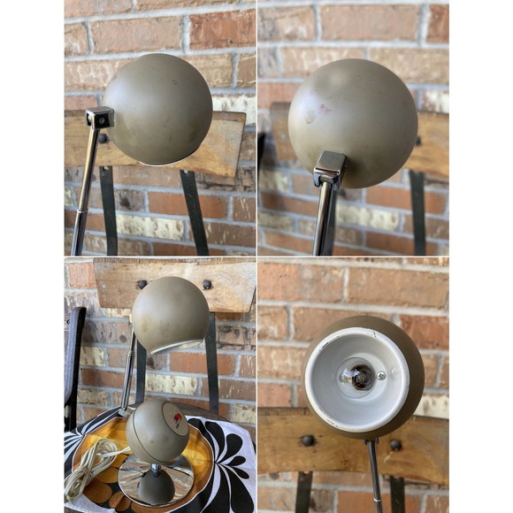 MCM J.C Penny Model 6678 Eyeball & Chrome Desk Table Lamp Made in Japan Vintage - Picture 3 of 3